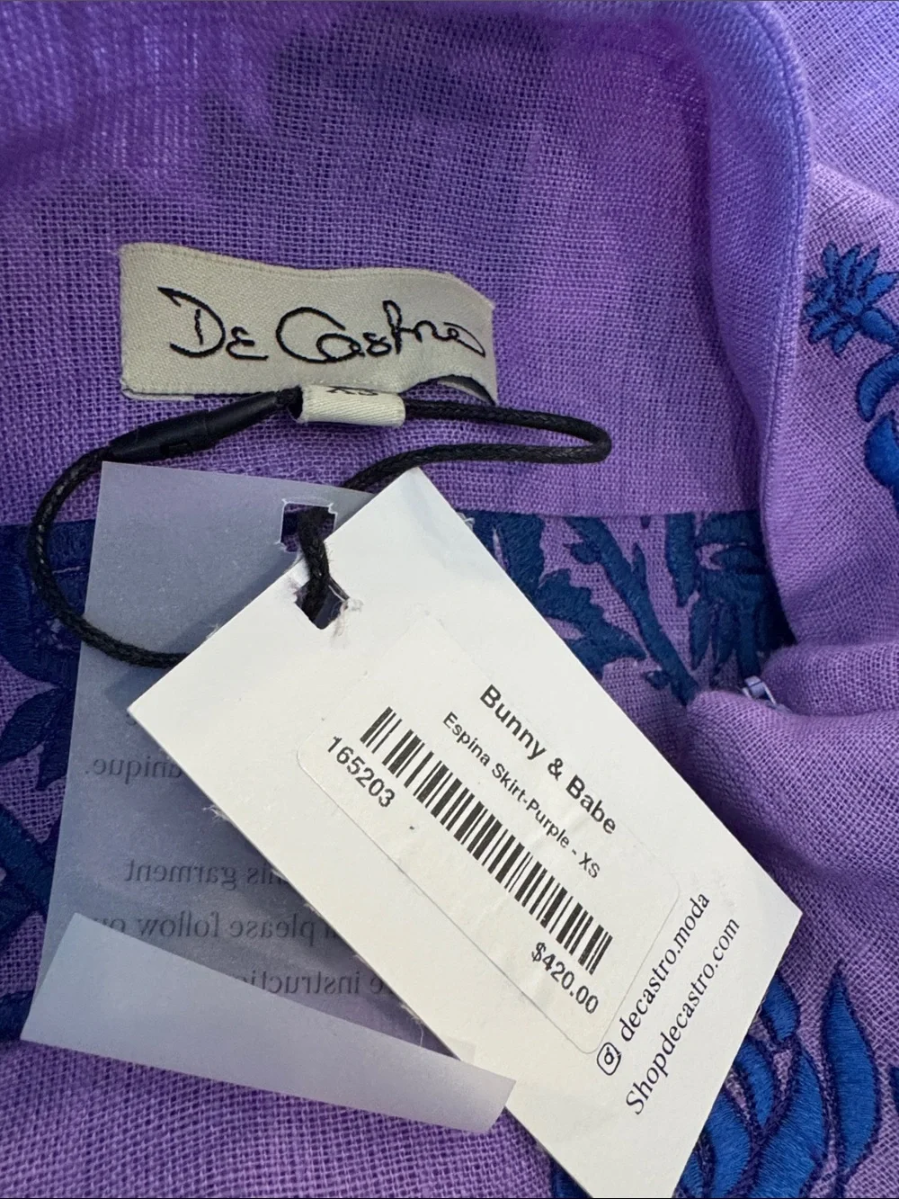 De Castro Purple Espina Skirt - NWT!